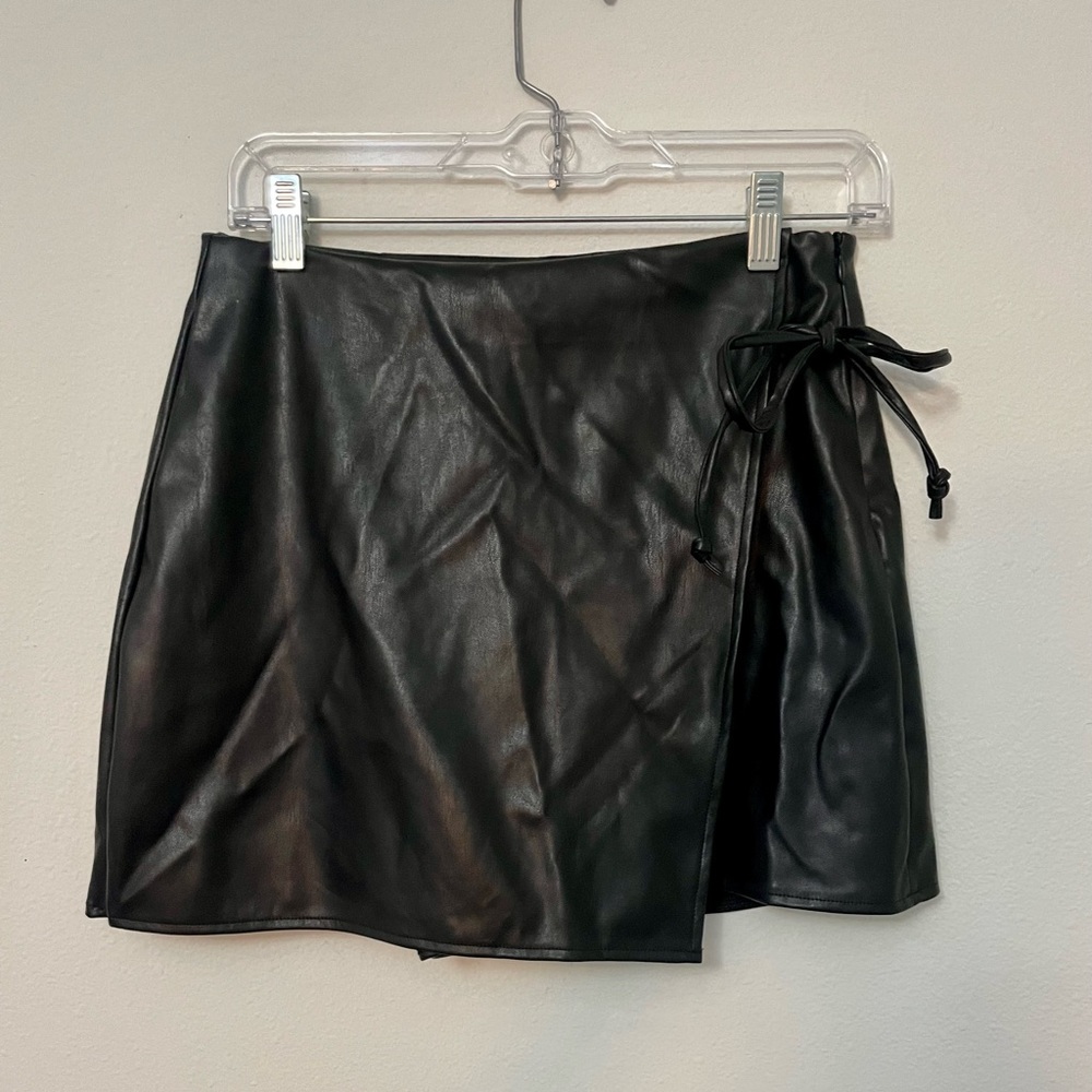 Faux Leather Skort